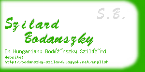 szilard bodanszky business card